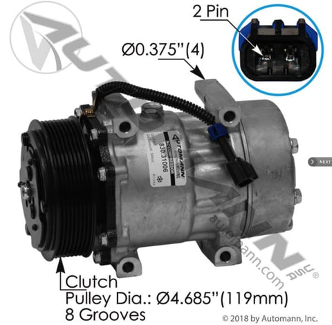 830.31006-Air Conditioning Compressor 7H15 Type, (product_type), (product_vendor) - Nick's Truck Parts