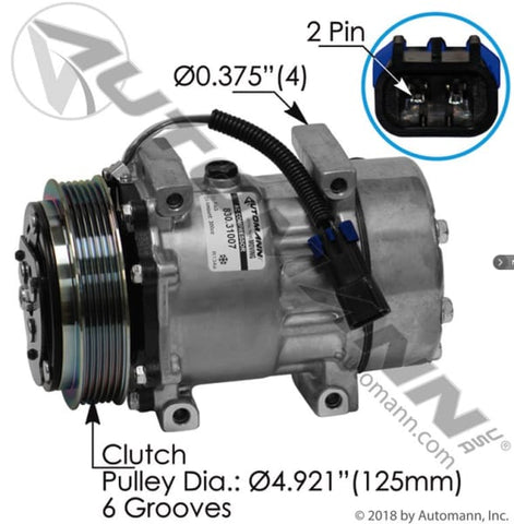 830.31007-Air Conditioning Compressor 7H15 Type, (product_type), (product_vendor) - Nick's Truck Parts