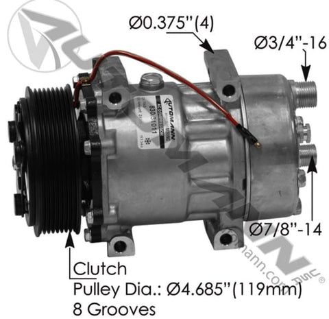 830.31011-Air Conditioning Compressor 7H15 Type, (product_type), (product_vendor) - Nick's Truck Parts