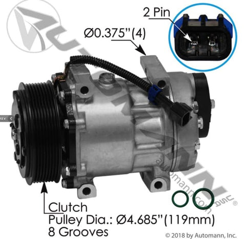 830.31012-Air Conditioning Compressor 7H15 Type, (product_type), (product_vendor) - Nick's Truck Parts