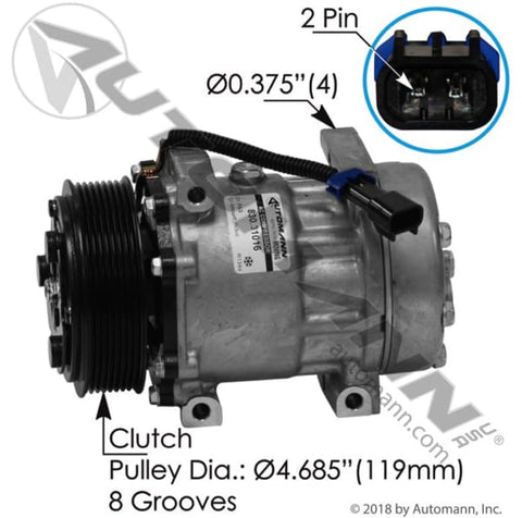 830.31016-Air Conditioning Compressor 7H15 Type, (product_type), (product_vendor) - Nick's Truck Parts