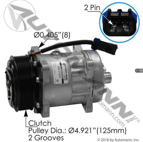830.31021-Air Conditioning Compressor 7H15 Type, (product_type), (product_vendor) - Nick's Truck Parts