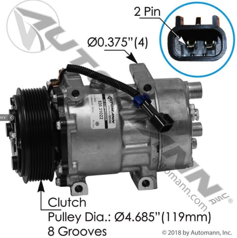 830.31022-Air Conditioning Compressor 7H15 Type, (product_type), (product_vendor) - Nick's Truck Parts