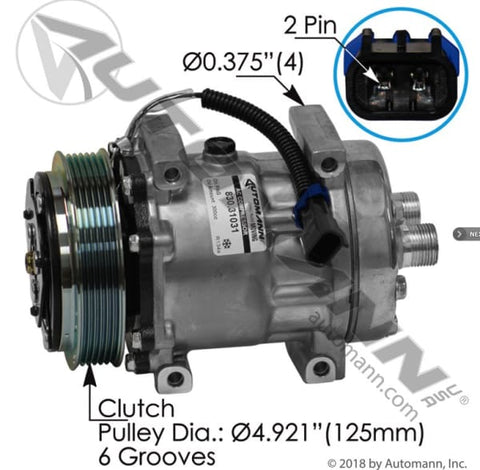 830.31031-Air Conditioning Compressor 7H15 Type, (product_type), (product_vendor) - Nick's Truck Parts