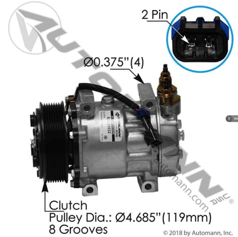 830.31032-Air Conditioning Compressor 7H15 Type, (product_type), (product_vendor) - Nick's Truck Parts