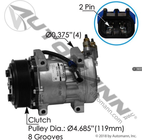 830.31036-Air Conditioning Compressor 7H15 Type, (product_type), (product_vendor) - Nick's Truck Parts