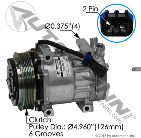 830.31038-Air Conditioning Compressor 7H15 Type, (product_type), (product_vendor) - Nick's Truck Parts