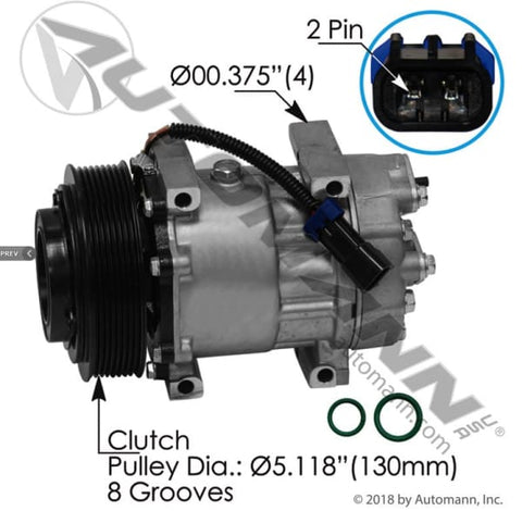 830.31039BE-AC Compressor 7H15 Type Behr, (product_type), (product_vendor) - Nick's Truck Parts