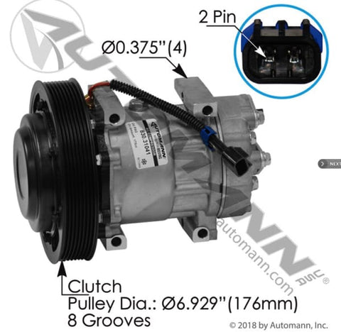 830.31041-Air Conditioning Compressor 7H15 Type, (product_type), (product_vendor) - Nick's Truck Parts