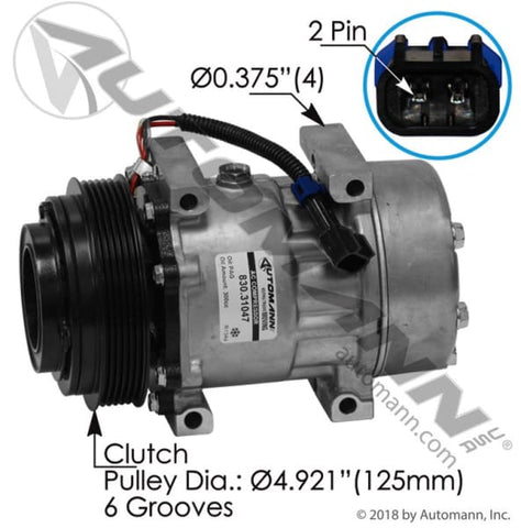 830.31047-Air Conditioning Compressor 7H15 Type, (product_type), (product_vendor) - Nick's Truck Parts