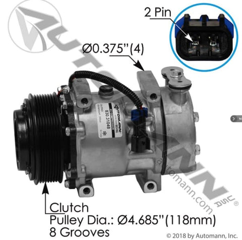 830.31048-Air Conditioning Compressor 7H15 Type, (product_type), (product_vendor) - Nick's Truck Parts