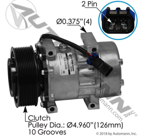 830.31049-Air Conditioning Compressor 7H15 Type, (product_type), (product_vendor) - Nick's Truck Parts