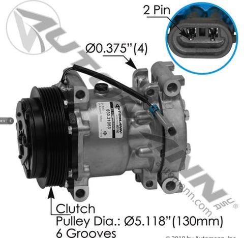 830.31063-Air Conditioning Compressor 7H15 Type, (product_type), (product_vendor) - Nick's Truck Parts