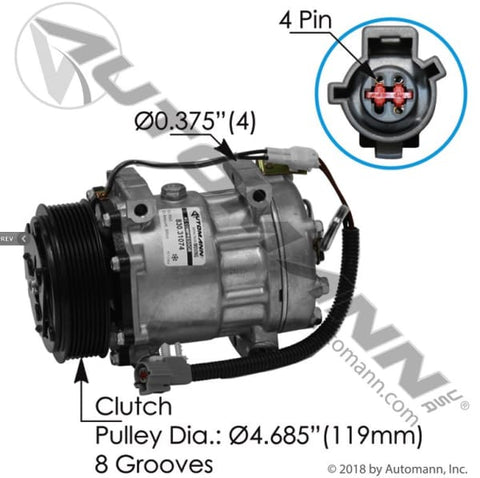 830.31074-Air Conditioning Compressor 7H15 Type, (product_type), (product_vendor) - Nick's Truck Parts