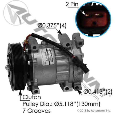 830.31079-Air Conditioning Compressor 7H15 Type, (product_type), (product_vendor) - Nick's Truck Parts