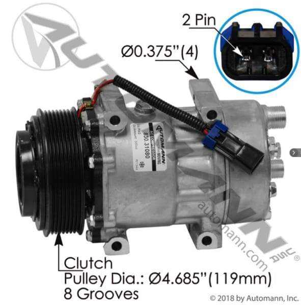 830.31080-Air Conditioning Compressor 7H15 Type, (product_type), (product_vendor) - Nick's Truck Parts