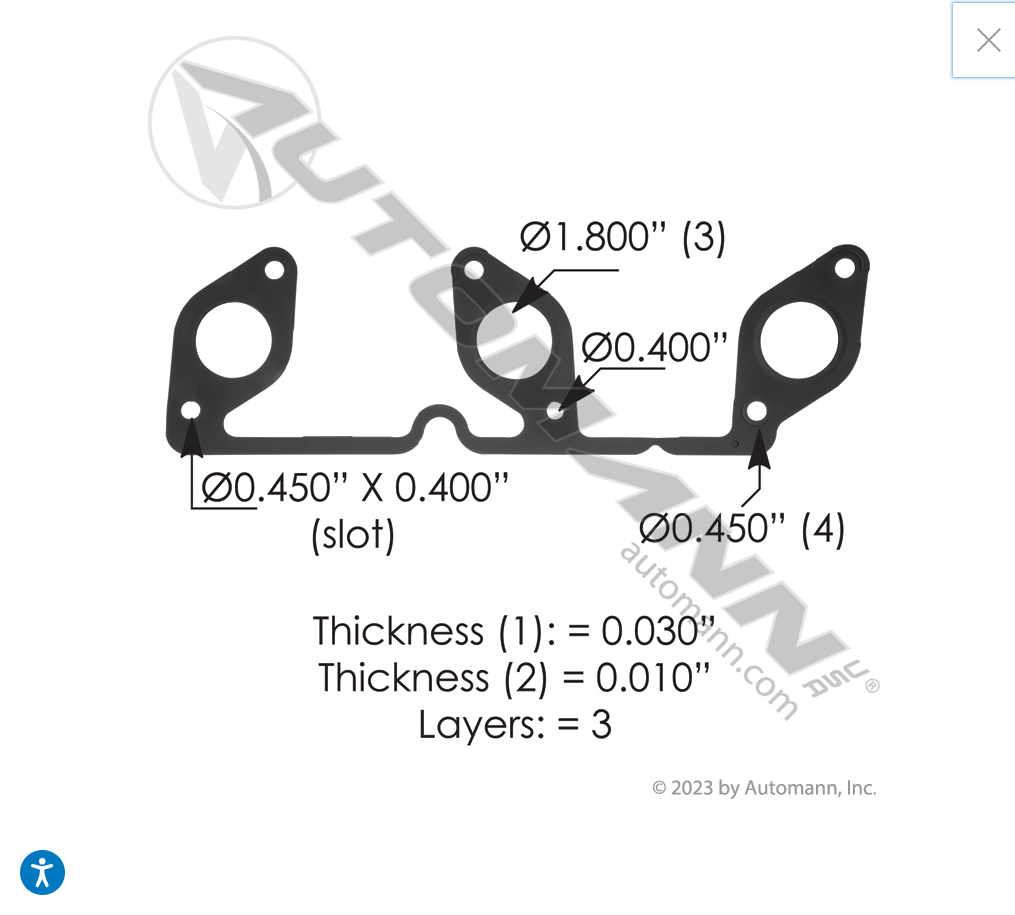 840.UM46382GEL - Exhaust Manifold Gasket Detroit DD15 - Nick's Truck Parts