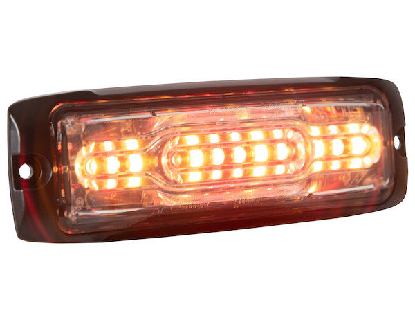 8890306 -Buyers- Ultra Thin Wide Angle 5 Inch Amber/Red LED Strobe Light - Nick's Truck Parts