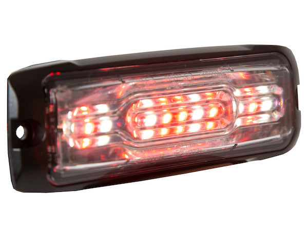 8890307 -Buyers- Ultra Thin Wide Angle 5 Inch Clear/Red LED Strobe Light - Nick's Truck Parts