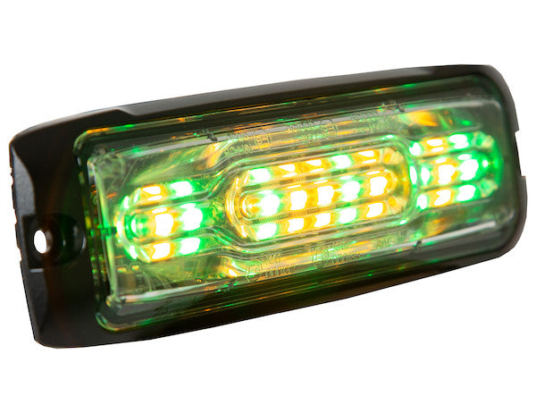 8890310 -Buyers- Ultra Thin Wide Angle 5 Inch Amber/Green LED Strobe Light - Nick's Truck Parts