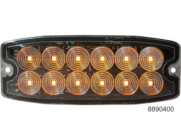 8890400 -Buyers- Amber Dual Row Ultra Thin 5 Inch LED Strobe Light - Nick's Truck Parts