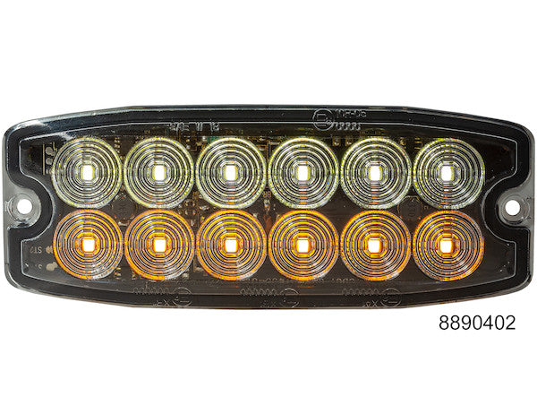 8890402 -Buyers- Amber/Clear Dual Row Ultra Thin 5 Inch LED Strobe Light - Nick's Truck Parts