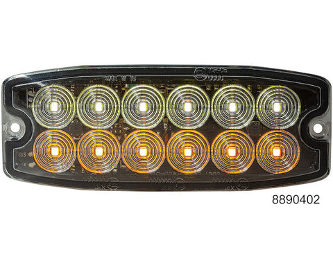 8890402 -Buyers- Amber/Clear Dual Row Ultra Thin 5 Inch LED Strobe Light - Nick's Truck Parts