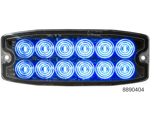 8890404 -Buyers- Blue Dual Row Ultra Thin 5 Inch LED Strobe Light - Nick's Truck Parts