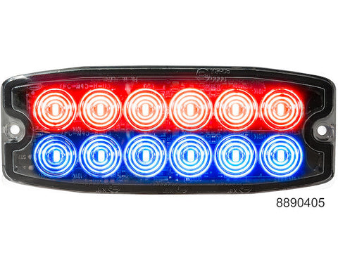 8890405 -Buyers- Red/Blue Dual Row Ultra Thin 5 Inch LED Strobe Light - Nick's Truck Parts