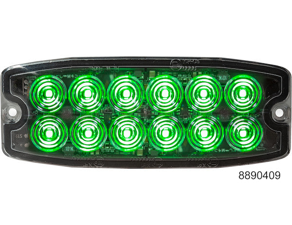 8890409 -Buyers- Green Dual Row Ultra Thin 5 Inch LED Strobe Light - Nick's Truck Parts