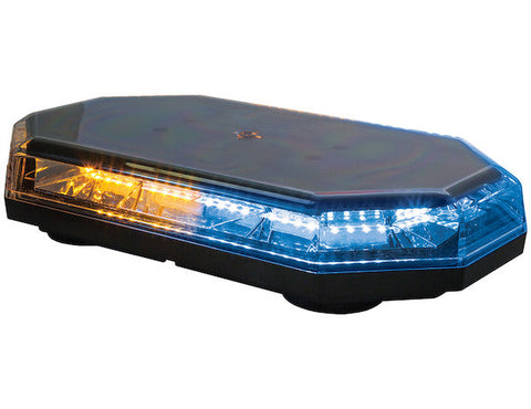 8891068 -Buyers- 15 Inch Octagonal LED Mini Light Bar - Amber/Blue - Nick's Truck Parts