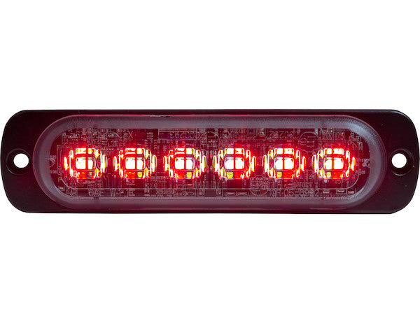 8892107 -Buyers- Red/Clear Dual Color Thin 4.5 Inch Wide LED Strobe Light - Nick's Truck Parts