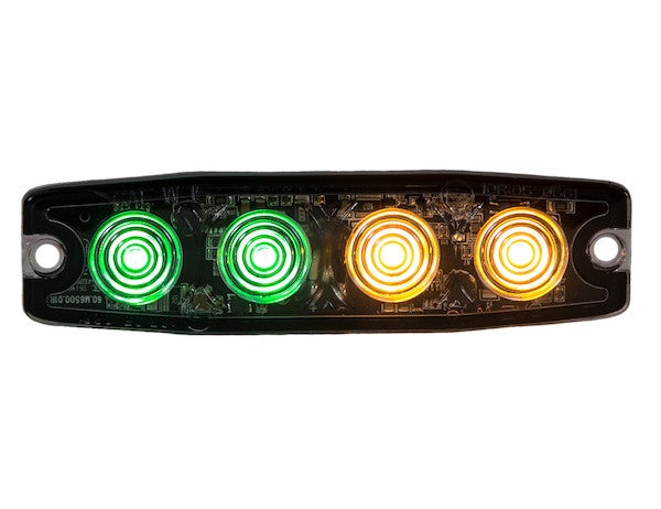 8892250 -Buyers- Ultra Thin 4.5 Inch Green/Amber LED Strobe Light - Nick's Truck Parts