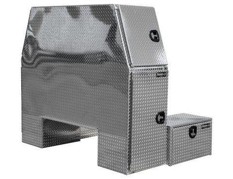 BP827054- Buyers- 70x54x82 Inch Diamond Tread Aluminum L-Pack Backpack Truck Box With Offset Floor 16.4 Inch Offset - Nick's Truck Parts