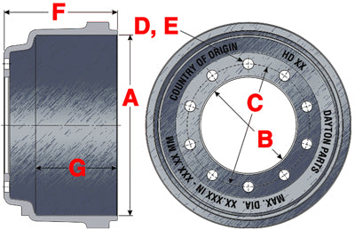HD28M- Brake Drum- Air - Nick's Truck Parts
