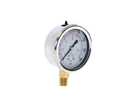 HPGS160- Buyers Silicone Filled Pressure Gauge - Stem Mount 0-160 PSI - Nick's Truck Parts