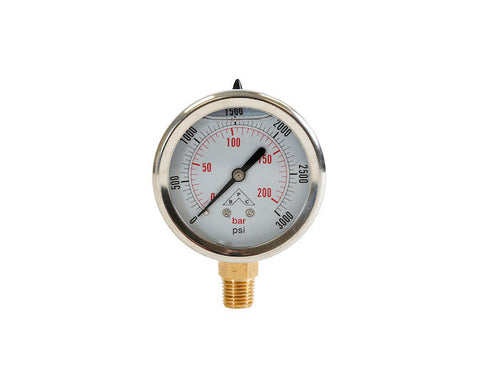 HPGS3- Buyers Silicone Filled Pressure Gauge - Stem Mount 0-3,000 PSI - Nick's Truck Parts