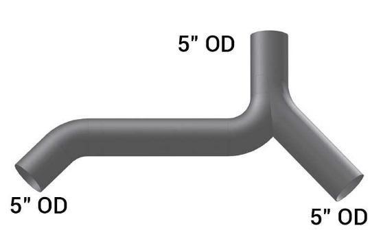 KW-14766-45 Degree Y Pipe, 45 Degree Bend, (product_type), (product_vendor) - Nick's Truck Parts