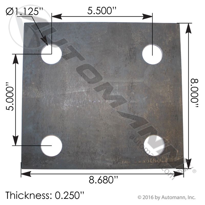 M62314 - Trunnion Stand Shim Square 1/4in Mack - Nick's Truck Parts