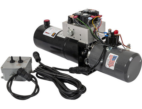 Buyers PU3593LRA- 4-Way/3-Way DC Power Unit-Electric Controls Horizontal 0.75 Gallon Reservoir - Nicks Truck Parts