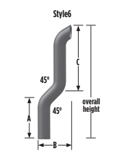 Grand Rock- FEC-5KA- STACK DUMP,5"3-BEND OD/MITER 20 - Nick's Truck Parts