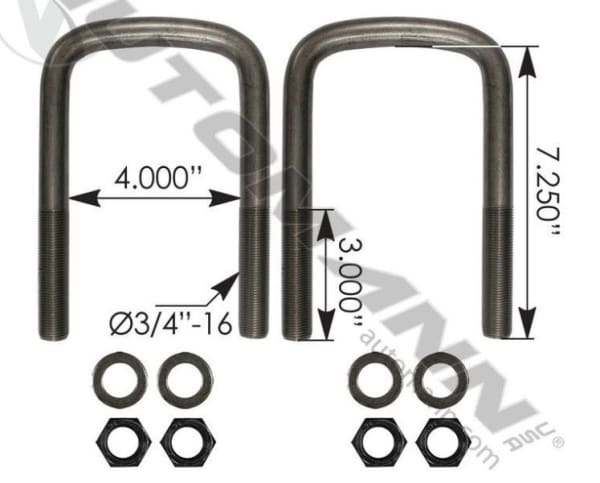 AUBK8354-072-U Bolt Kit 3/4 x 4 x 7-1/4 In., (product_type), (product_vendor) - Nick's Truck Parts