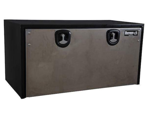 Buyers-1704710-24 in. X 24 in. X 48 in. Black Box with  Polished Stainless Door Underbody, (product_type), (product_vendor) - Nicks Truck Parts