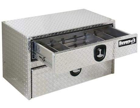 Buyers-1712200-20x18x24 Inch Diamond Tread Aluminum Underbody Truck Box With Drawer, (product_type), (product_vendor) - Nicks Truck Parts