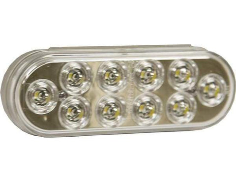 Buyers-5626311-6 Inch Clear Oval Backup Light With 10 LEDs (Qty of 10), (product_type), (product_vendor) - Nick's Truck Parts