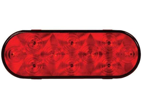 Buyers-5626550-6 Inch Oval Stop/Turn/Tail Light With 10 Clear LEDs, Red Lens (Pkg of 10), (product_type), (product_vendor) - Nicks Truck Parts