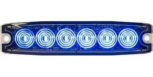 Buyers-8892204-Rectangular Blue LED Thin Mount Horizontal Strobe Light, 12-24V, (product_type), (product_vendor) - Nick's Truck Parts