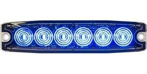 Buyers-8892204-Rectangular Blue LED Thin Mount Horizontal Strobe Light, 12-24V, (product_type), (product_vendor) - Nicks Truck Parts
