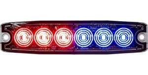 Buyers-8892205-Rectangular Red/Blue LED Thin Mount Horizontal Strobe Light, 12-24V, (product_type), (product_vendor) - Nick's Truck Parts
