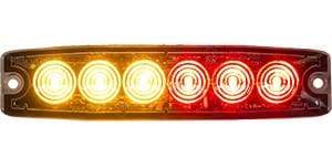 Buyers-8892206-Rectangular Red/Amber LED Thin Mount Horizontal Strobe Light, 12-24V, (product_type), (product_vendor) - Nicks Truck Parts